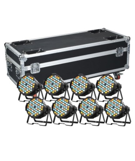 BIG TOPPER - BTP6003RGBWAK - KIT X 8 PRO RGBWA LED PAR KING 60X3W + FLIGHT CASE